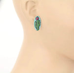 Cactus *Leather Stud Earrings